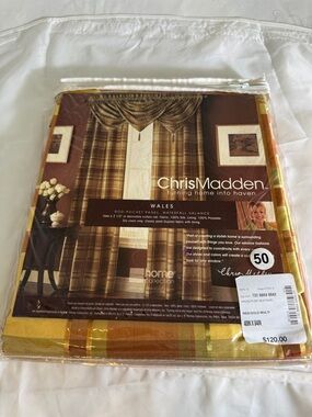 Chris Madden Wales Rod-Pocket Curtain Panel in Red/Gold Multi